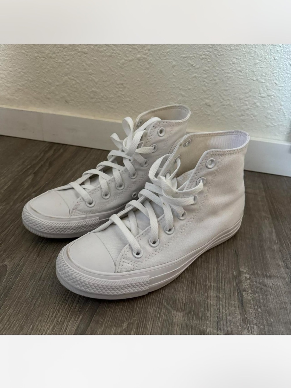 all white high top converse